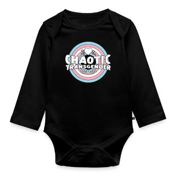 Transgender Trans LGBT Pride - Baby Bio-Langarm-Body - Schwarz - Vorne
