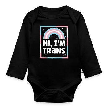 Transgender Trans LGBT Pride - Baby Bio-Langarm-Body - Schwarz - Vorne
