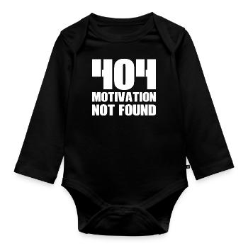 404 Motivation not found - Baby Bio-Langarm-Body - Schwarz - Vorne