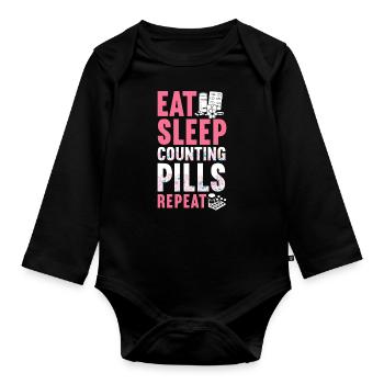 Technicien en pharmacie - Body Bébé bio manches longues - noir - Devant