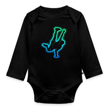 Breakdance Danse Breakdancer Enfants Breakdance - Body Bébé bio manches longues - noir - Devant