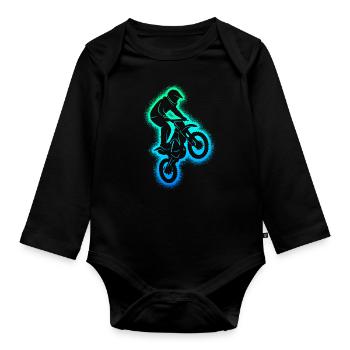Dirt Bike Moto Dirt Bike Enfants Motocross - Body Bébé bio manches longues - noir - Devant