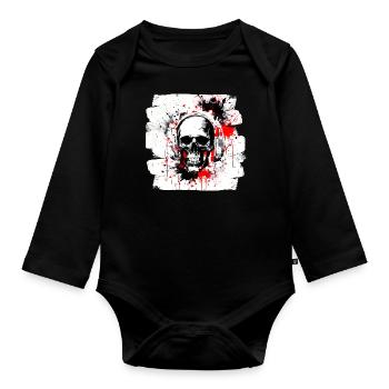Trash Polka Tattoo Heavy Metal Style - Organic Longsleeve Baby Bodysuit - black - Front