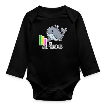 The little whale presents the election result - Organic Longsleeve Baby Bodysuit - black - Front