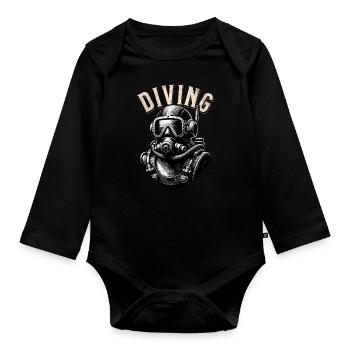 Diving - Baby Bio-Langarm-Body - Schwarz - Vorne