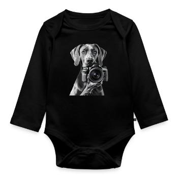 Deutsche Dogge - Baby Bio-Langarm-Body - Schwarz - Vorne