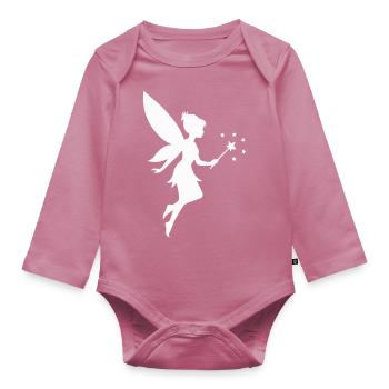Fée elfe - Body Bébé bio manches longues - mauve - Devant