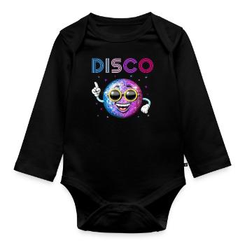 Disco Ball - Organic Longsleeve Baby Bodysuit - black - Front