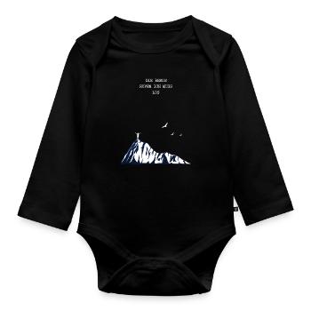 Wandern Minimalistisch - Baby Bio-Langarm-Body - Schwarz - Vorne