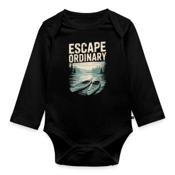 Sortez de la vie quotidienne – Chemise de voyage en kayak - Body Bébé bio manches longues - noir - Devant