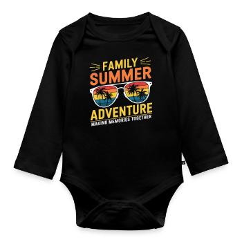 Summer Vacation Family 2025 - Organic Longsleeve Baby Bodysuit - black - Front