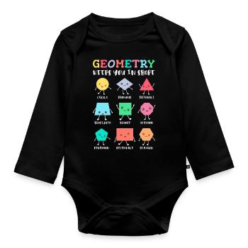 La géométrie vous maintient en forme – Motif d’école amusant - Body Bébé bio manches longues - noir - Devant