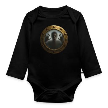 Trapped Ghost in the Porthole Horror - Organic Longsleeve Baby Bodysuit - black - Front