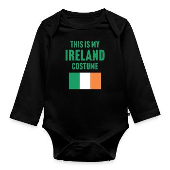 C’est mon costume d’Irlande - Body Bébé bio manches longues - noir - Devant