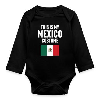 C’est mon costume mexicain - Body Bébé bio manches longues - noir - Devant