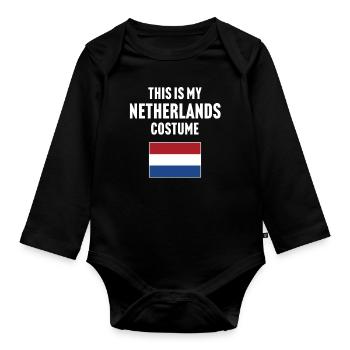 Ce costume de mes Pays-Bas - Body Bébé bio manches longues - noir - Devant