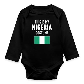 C’est mon costume nigérian - Body Bébé bio manches longues - noir - Devant