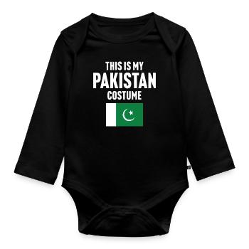 C’est mon costume pakistanais - Body Bébé bio manches longues - noir - Devant