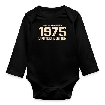 1975 Limited edition 1975 Birthday 1975 Retro - Organic Longsleeve Baby Bodysuit - black - Front
