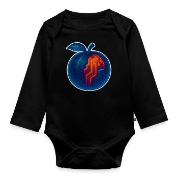 Melon Cyberpunk Design | Aspect fluo - Body Bébé bio manches longues - noir - Devant