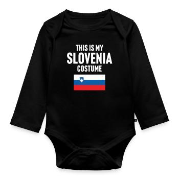 C’est mon costume de Slovénie - Body Bébé bio manches longues - noir - Devant