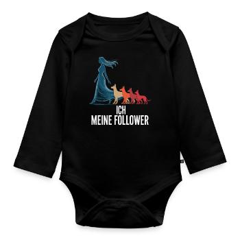 Me & My Followers – Dog Humor Design - Organic Longsleeve Baby Bodysuit - black - Front