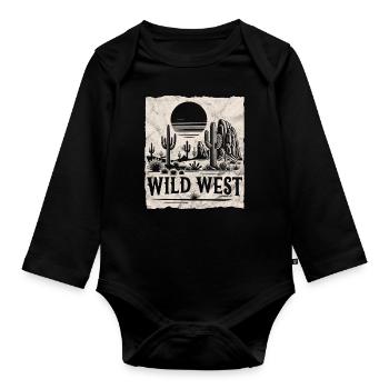 Wild West - Organic Longsleeve Baby Bodysuit - black - Front