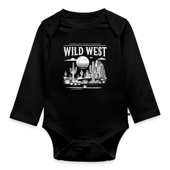 Wild West - Organic Longsleeve Baby Bodysuit - black - Front