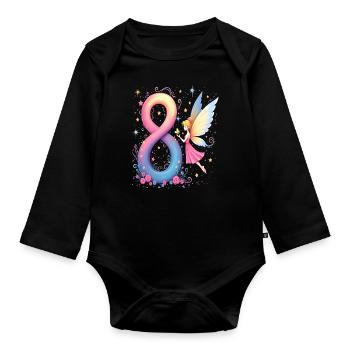 Douce Fée 8ème Anniversaire pour les filles - Body Bébé bio manches longues - noir - Devant