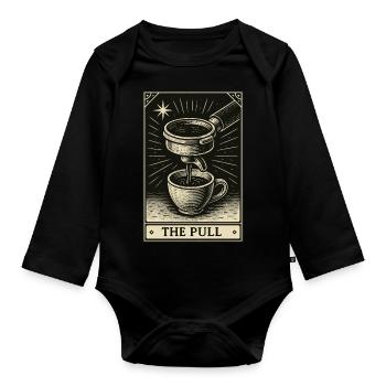 Tarot for Coffee Lovers – The Pull - Organic Longsleeve Baby Bodysuit - black - Front