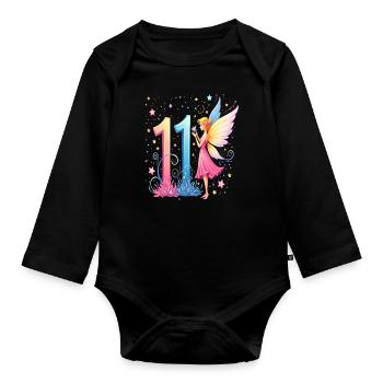 Douce Fée 11ème Anniversaire pour les filles - Body Bébé bio manches longues - noir - Devant