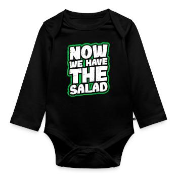 Maintenant, nous avons la salade Funny Denglish - Body Bébé bio manches longues - noir - Devant