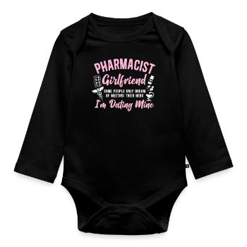 Pharmacy Tech Technician - Organic Longsleeve Baby Bodysuit - black - Front