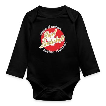 My Home Basel-Landschaft Gift - Organic Longsleeve Baby Bodysuit - black - Front
