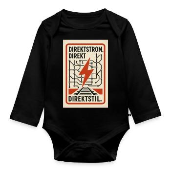 Direct Current Style 1930s - Organic Longsleeve Baby Bodysuit - black - Front