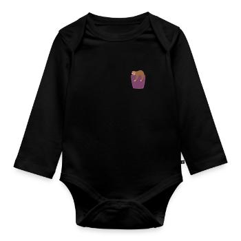 Sloth in the Breast Pocket Sloth - Organic Longsleeve Baby Bodysuit - black - Front
