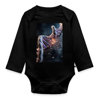 DNA Breakdown Explosion - Organic Longsleeve Baby Bodysuit - black - Front