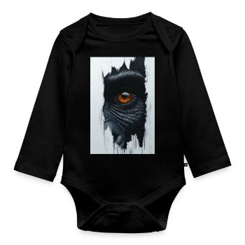Piercing Primal Gaze - Organic Longsleeve Baby Bodysuit - black - Front