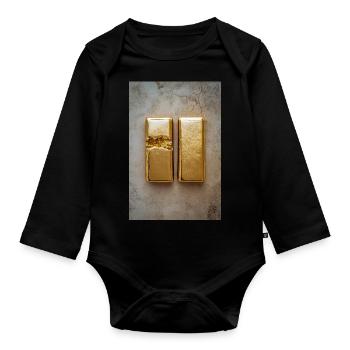 Gold-Transformation - Baby Bio-Langarm-Body - Schwarz - Vorne