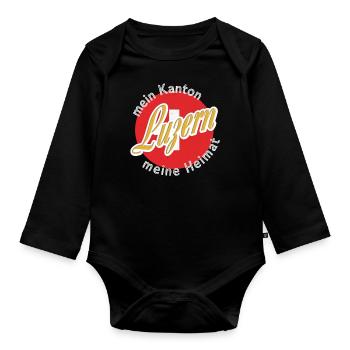 Meine Heimat Luzern Geschenk - Baby Bio-Langarm-Body - Schwarz - Vorne