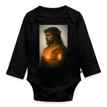 Risen Savior at Dawn - Organic Longsleeve Baby Bodysuit - black - Front