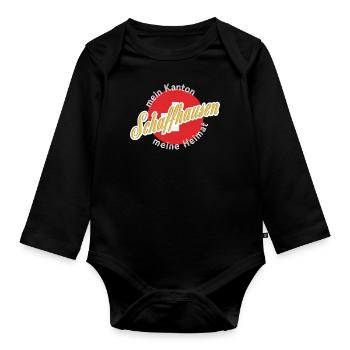 My home Schaffhausen gift - Organic Longsleeve Baby Bodysuit - black - Front