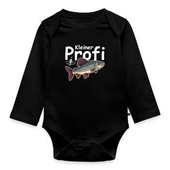 Kleiner Angler Profi - Baby Bio-Langarm-Body - Schwarz - Vorne