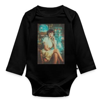 Retro-Sci-Fi-Betreiber - Baby Bio-Langarm-Body - Schwarz - Vorne