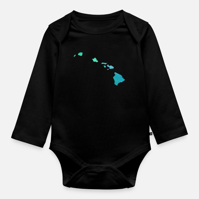 hawaii - Body Bébé bio manches longues - noir