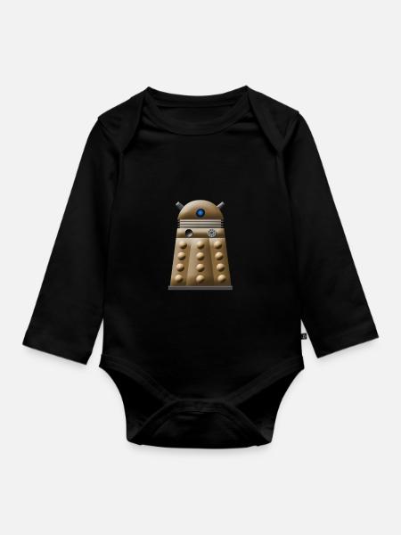 dalek - Organic Longsleeve Baby Bodysuit - black