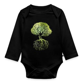Roots - Baby Bio-Langarm-Body - Schwarz - Vorne