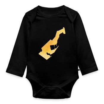 Monaco - Baby Bio-Langarm-Body - Schwarz - Vorne