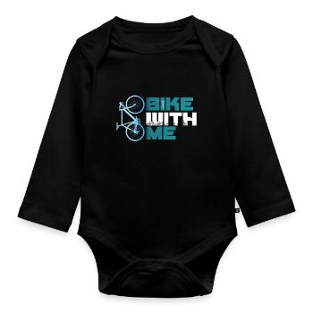 bike with me Fahrrad Rad bmx MTB Rennrad blau Team - Organic Longsleeve Baby Bodysuit - black - Front