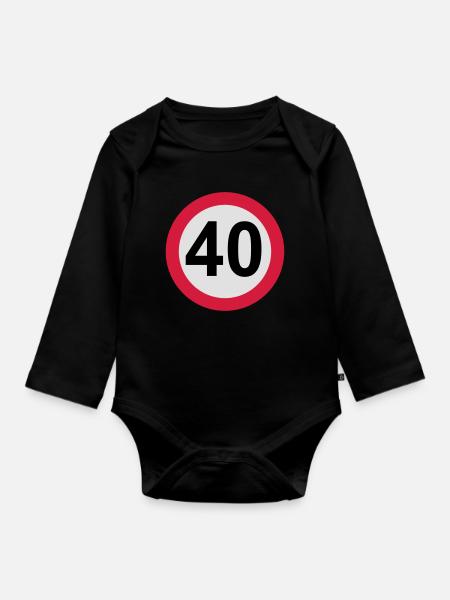 40 Geburtstag - Baby Bio-Langarm-Body - Schwarz